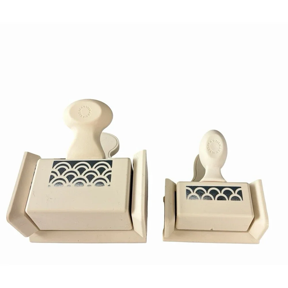 2 Martha Stewart Scallop Bow Deep Edge & 1 single Standard Punch folding wings